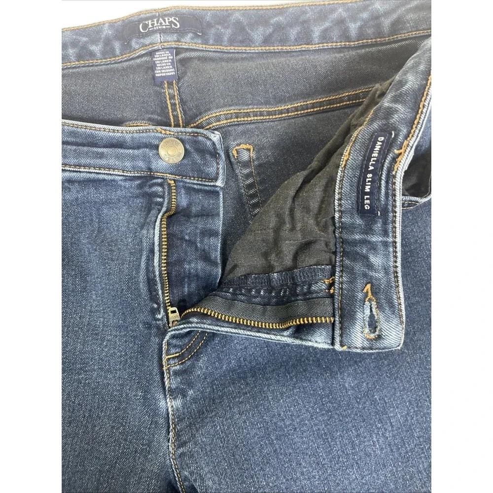 Chaps Denim Daniela Slim Leg Jeans Blue Size 18W